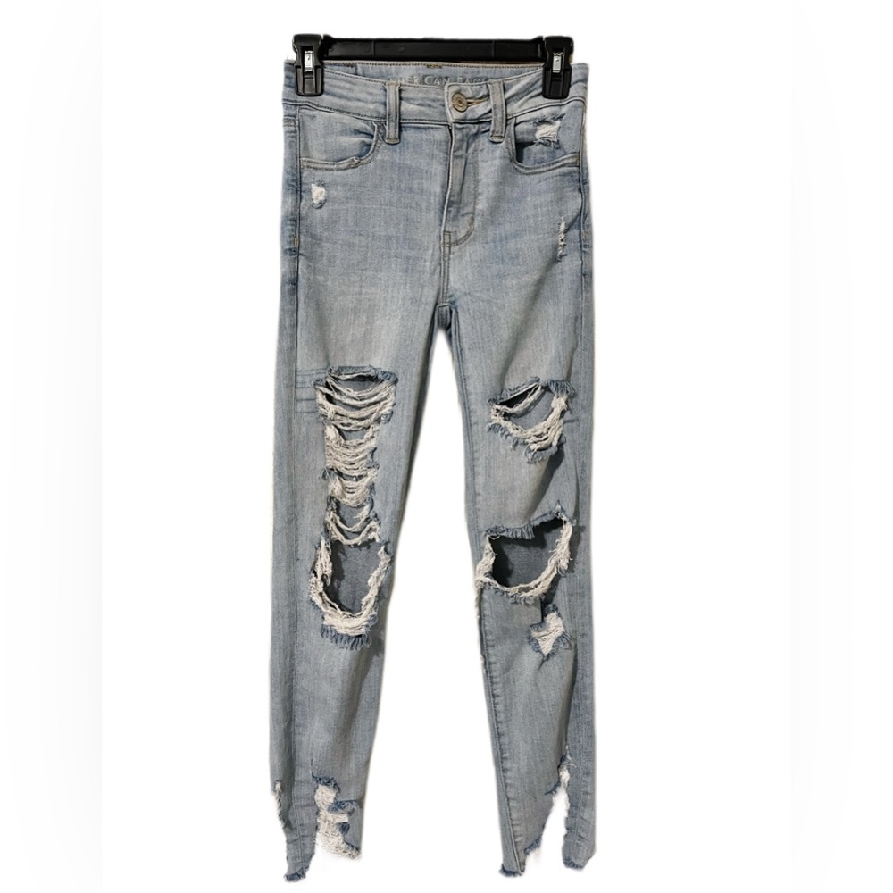 American Eagle Sz 0 Regular Distressed Next Level Stretch Jeans